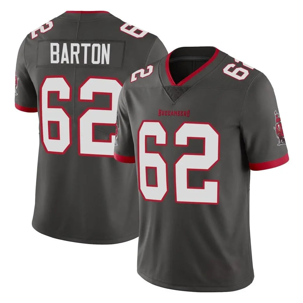 TB.Buccaneers #62 Graham Barton Player Pewter Limited Alternate Vapor Home Game Ddoa Stitched Jerseys