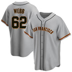 SF.Giants #62 Logan Webb Player Gray Home Game Ddoa Stitched Jerseys