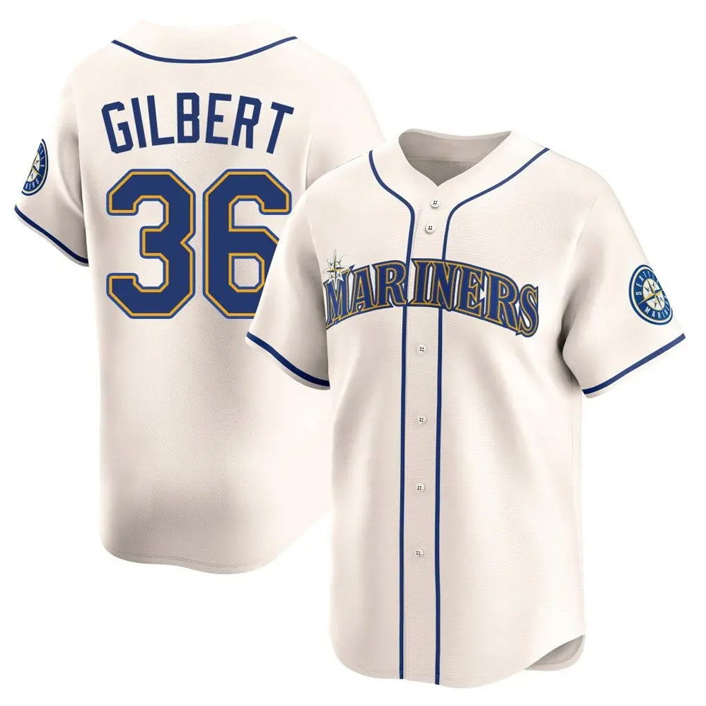 S.Mariners #36 Logan Gilbert Player Cream Home Limited Ddoa Stitched Jerseys
