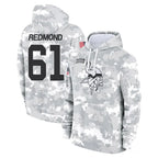 MN.Vikings #61 Jalen Redmond Player Arctic Camo Salute to Service Pullover Hoodies Limited Game Ddoa Stitched Jerseys
