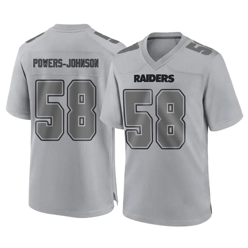 LV.Raiders #58 Jackson Powers-Johnson Player Gray Atmosphere Fashion Limited Game Ddoa Stitched Jerseys