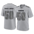 LV.Raiders #58 Jackson Powers-Johnson Player Gray Atmosphere Fashion Limited Game Ddoa Stitched Jerseys
