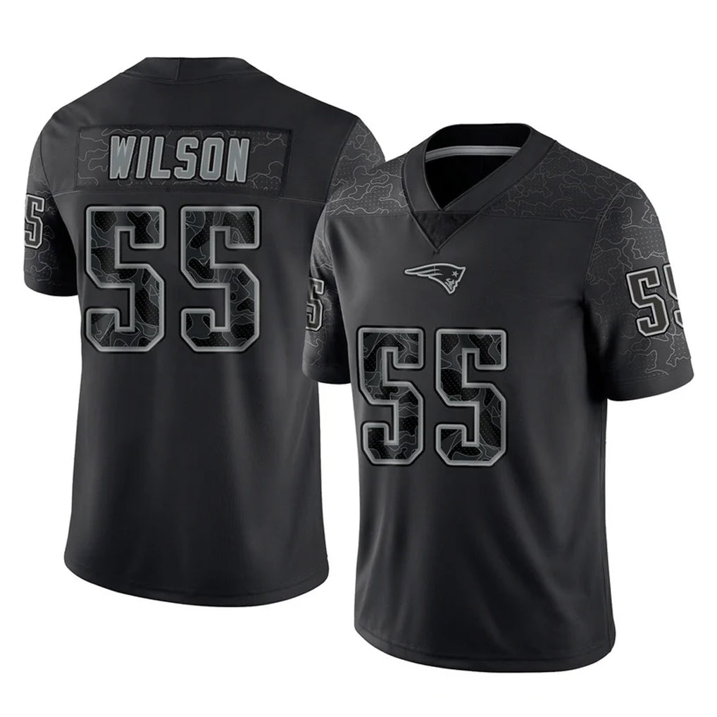 NE.Patriots #55 Jared Wilson Player Black Reflective LImited Home Game Ddoa Stitched Jerseys
