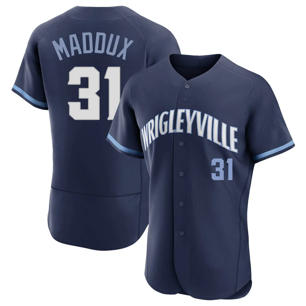 C.Cubs #31 Greg Maddux Player Navy City Connect Limited Elite Home Ddoa Stitched Jerseys