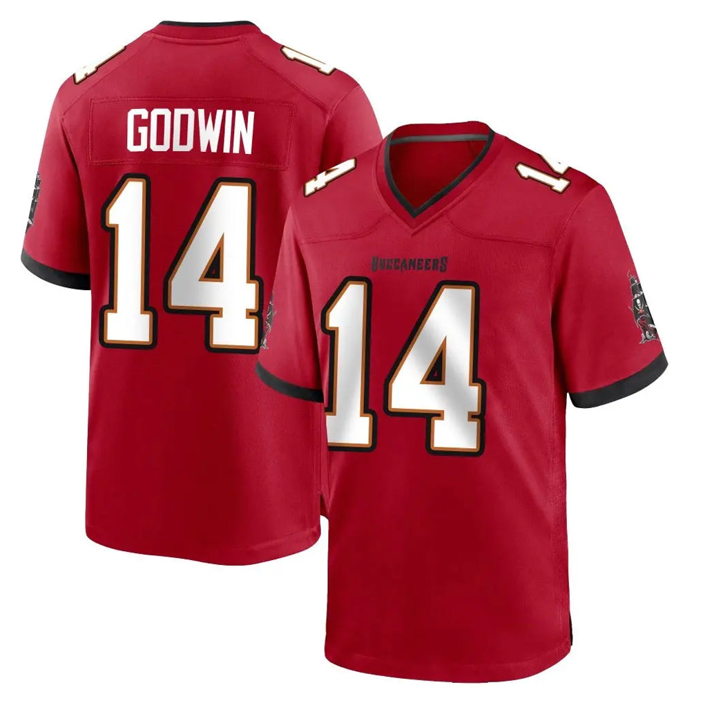 TB.Buccaneers #14 Chris Godwin Jr. Player Red Home Game Ddoa Stitched Jerseys
