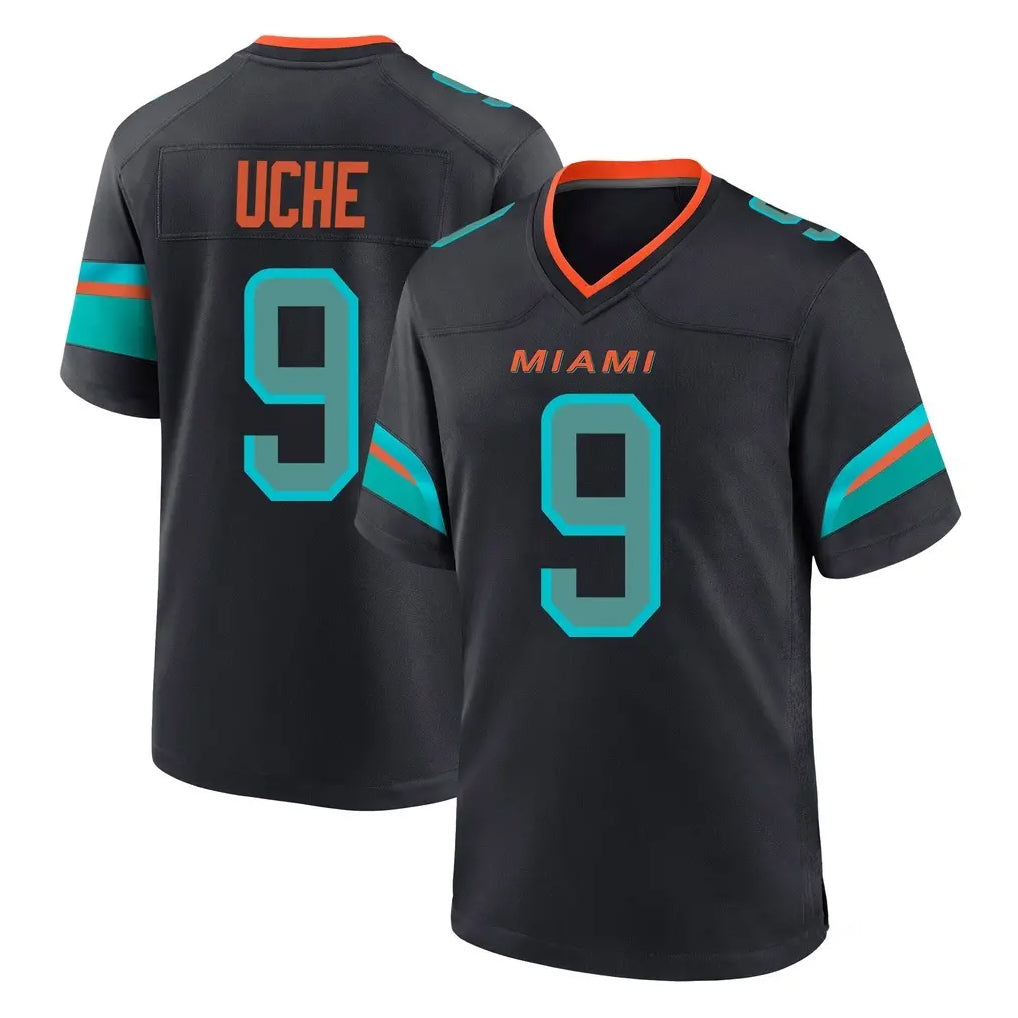 M.Dolphins #9 Joshua Uche Player Black Pitch Rivalries Collection Home Game Ddoa Stitched Jerseys