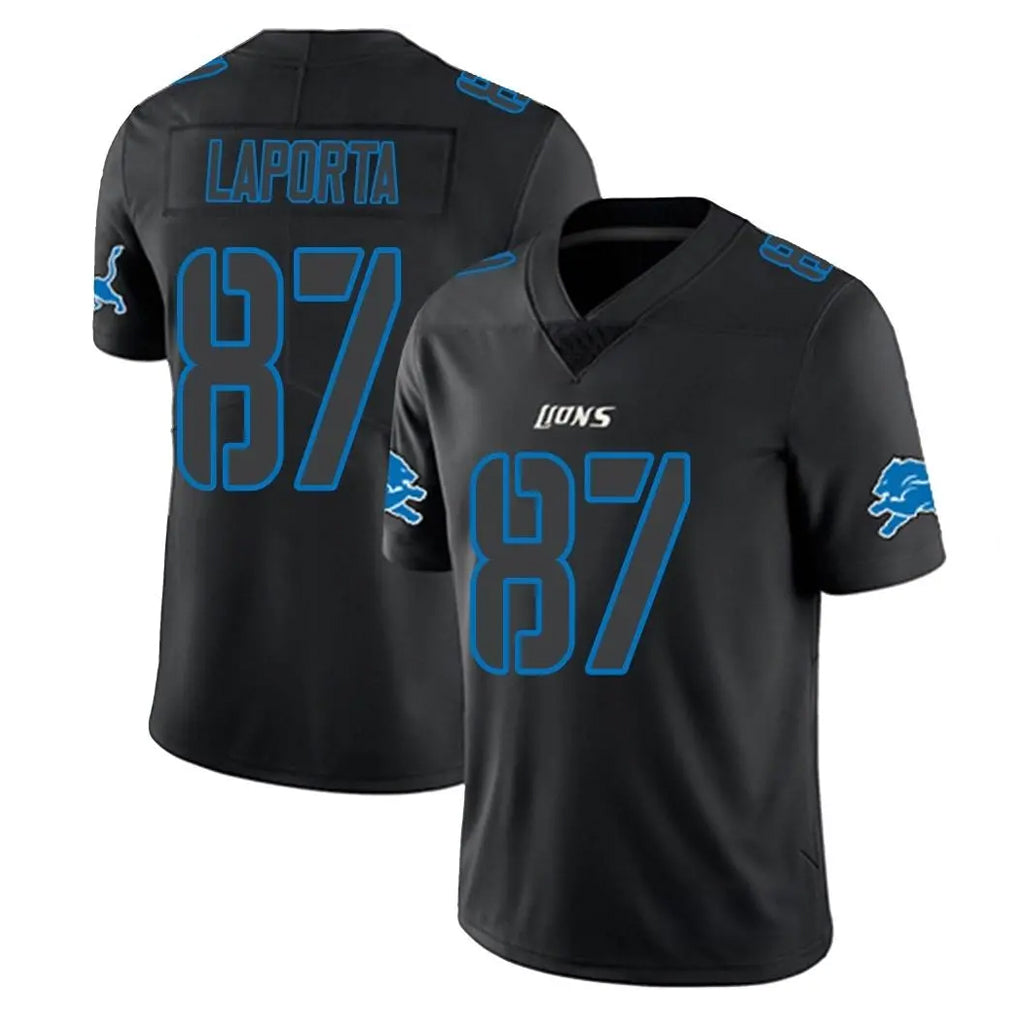 D.Lions #87 Sam LaPorta Player Black Impact Limited Home Game Ddoa Stitched Jerseys