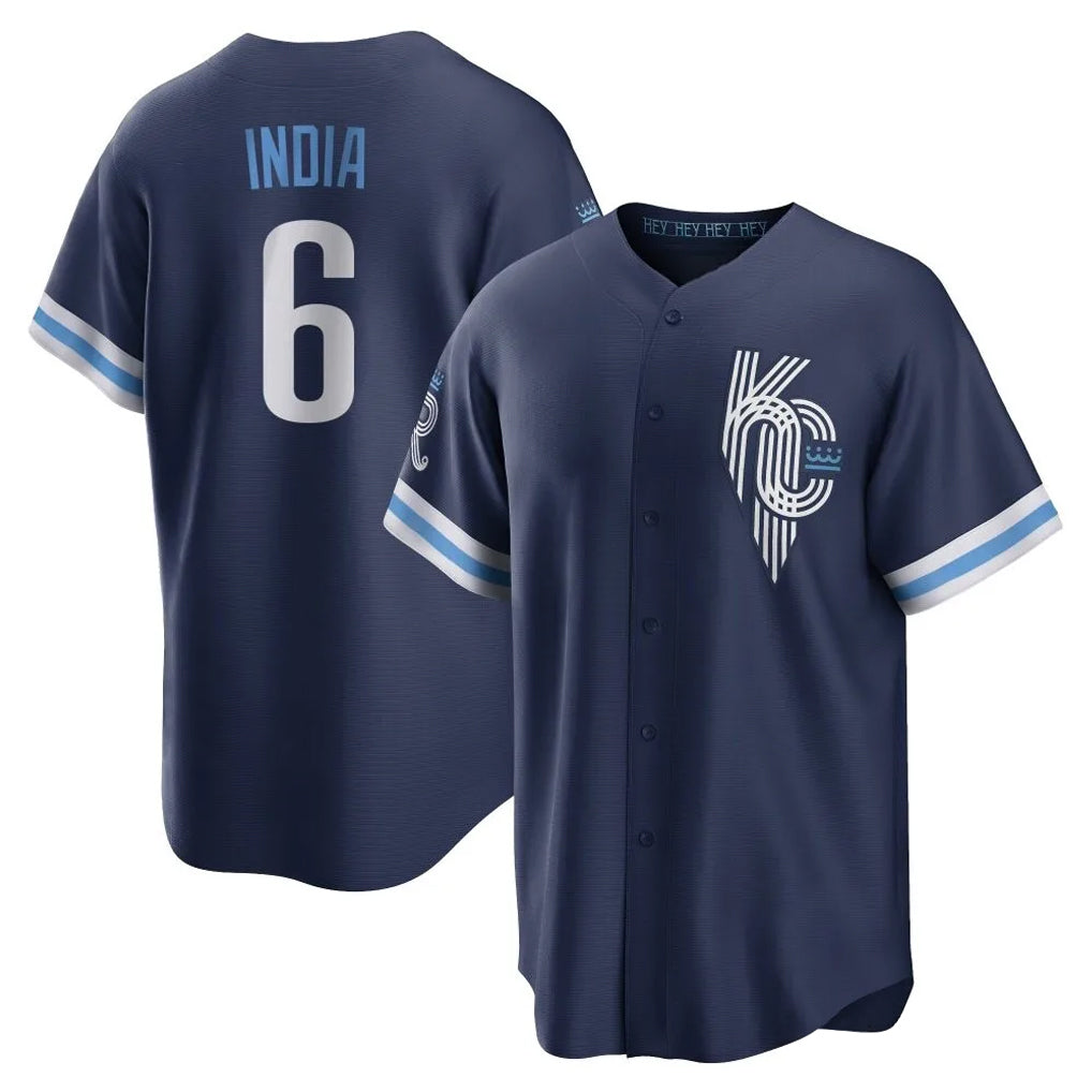 KC.Royals #6 Jonathan India Player Navy City Connect Home Game Ddoa Stitched Jerseys