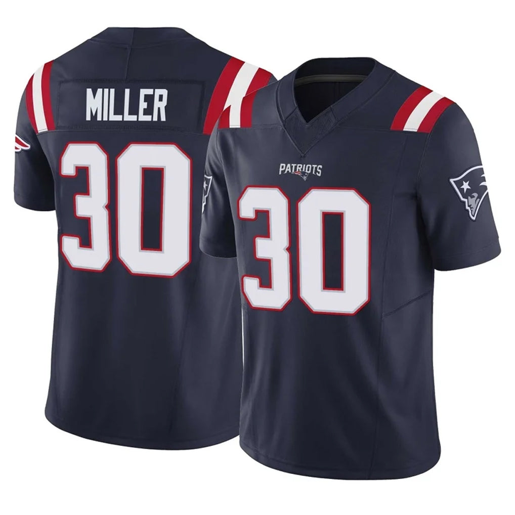 NE.Patriots #30 Jam Miller Player Navy Limited Vapor F.U.S.E. Home Game Ddoa Stitched Jerseys