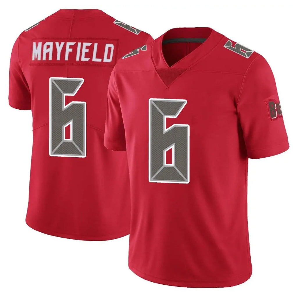 TB.Buccaneers #6 Baker Mayfield Player Red Limited Color Rush Home Game Ddoa Stitched Jerseys