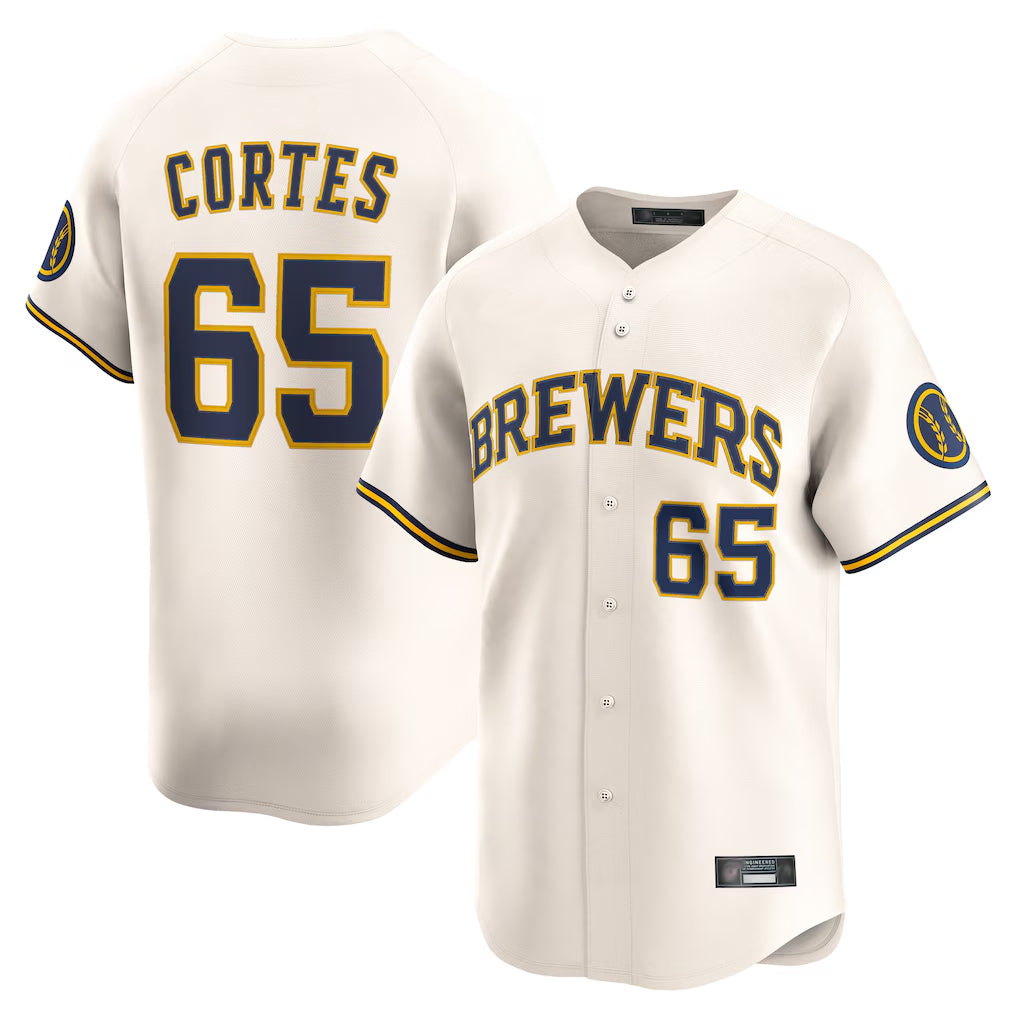 M.Brewers #65 Nestor Cortes Player Cream Home Limited Game Ddoa Stitched Jerseys