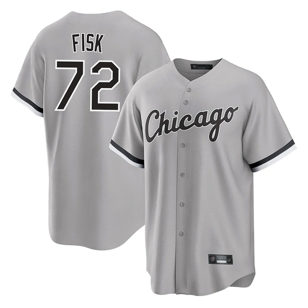 C.White Sox #72 Carlton Fisk Player Gray Home Game Ddoa Stitched Jerseys