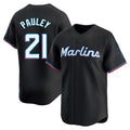 M.Marlins #21 Graham Pauley Player Black  Home Limited Ddoa Stitched Jerseys