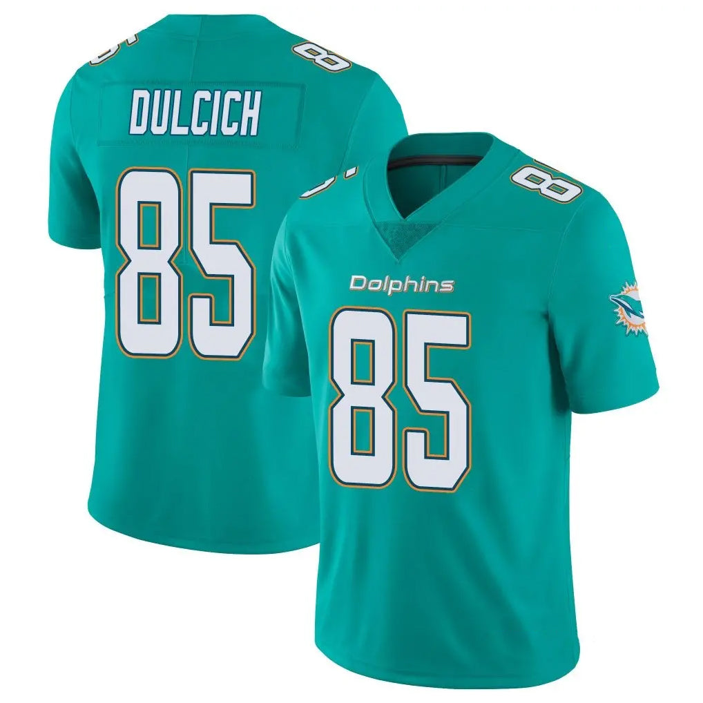 M.Dolphins #85 Greg Dulcich Player Aqua Limited Vapor Untouchable Home Game Ddoa Stitched Jerseys