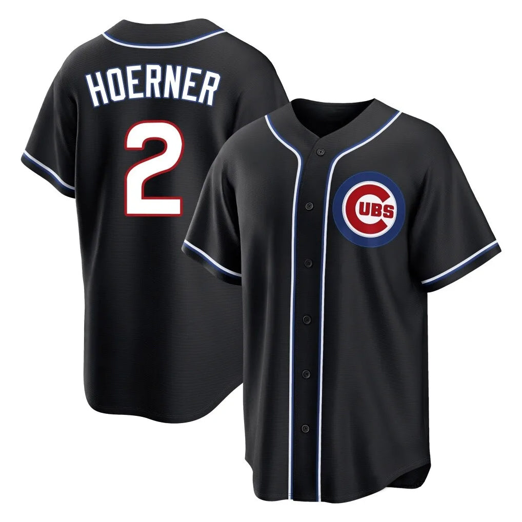 C.Cubs #2 Nico Hoerner Player Black Fashion Out Game Ddoa Stitched Jerseys