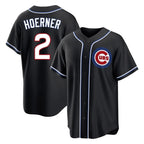 C.Cubs #2 Nico Hoerner Player Black Fashion Out Game Ddoa Stitched Jerseys