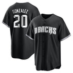 A.Diamondbacks #20 Luis Gonzalez Player Black Game Home Ddoa Stitched Jerseys