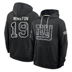 NY.Giants #19 Jameis Winston Player 2026 Black Logo Pullover Hoodies Limited Game Ddoa Stitched Jerseys