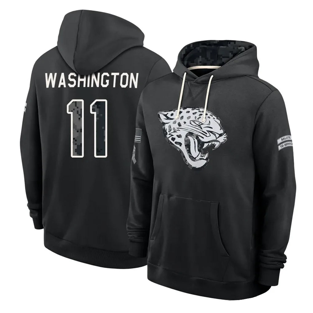 J.Jaguars #11 Parker Washington Player 2026 Black Logo Pullover Hoodies Limited Game Ddoa Stitched Jerseys