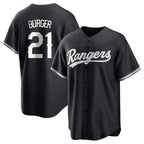 T.Rangers #21 Jake Burger Player Black Home Limited Ddoa Stitched Jerseys
