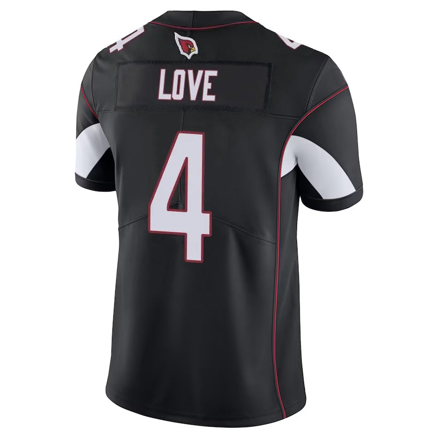 A.Cardinals #4 Jeremiyah Love Player Black Vapor Limited Home Game Ddoa Stitched Jerseys