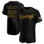 P.Pirates #55 Jason Delay Player Black Home Limited Elite Ddoa Stitched Jerseys