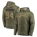 LA.Chargers #94 Dalvin Tomlinson Player Olive Salute to Service Pullover Hoodies Home Game Ddoa Stitched Jerseys