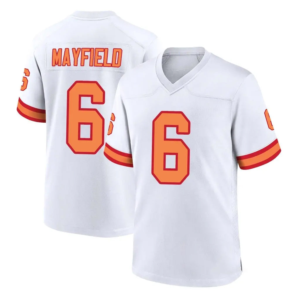 TB.Buccaneers #6 Baker Mayfield Player White '76 Home Game Ddoa Stitched Jerseys