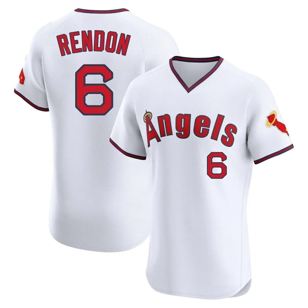 LA.Angels #6 Anthony Rendon Player White T-shirt Home Limited Elite Ddoa Stitched Jerseys