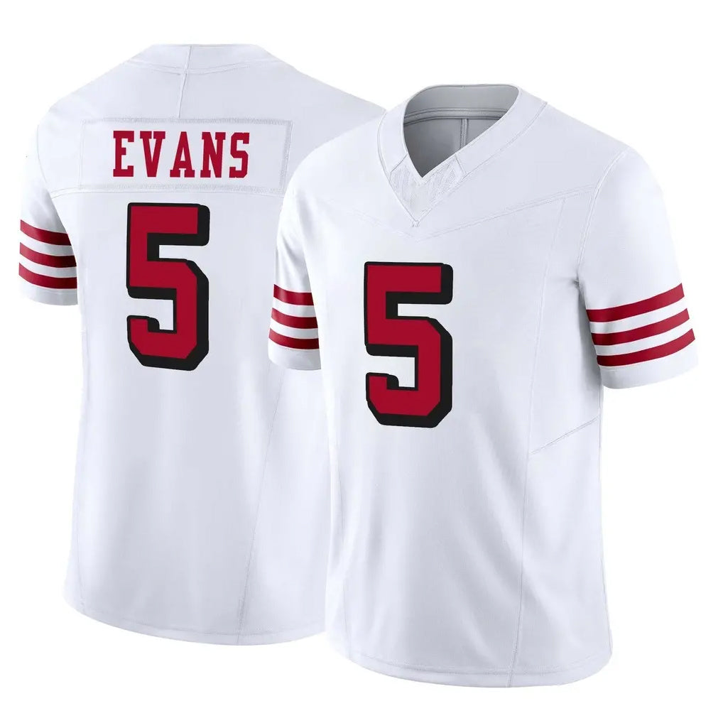 SF.49ers #5 Mike Evans Player White Limited Alternate Vapor F.U.S.E. Home Game Ddoa Stitched Jerseys