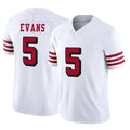 SF.49ers #5 Mike Evans Player White Limited Alternate Vapor F.U.S.E. Home Game Ddoa Stitched Jerseys