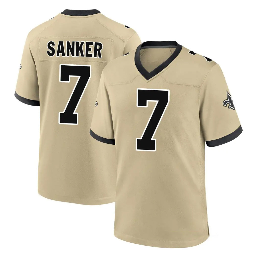 NO.Saints #7 Jonas Sanker Player Gold Home Game Ddoa Stitched Jerseys