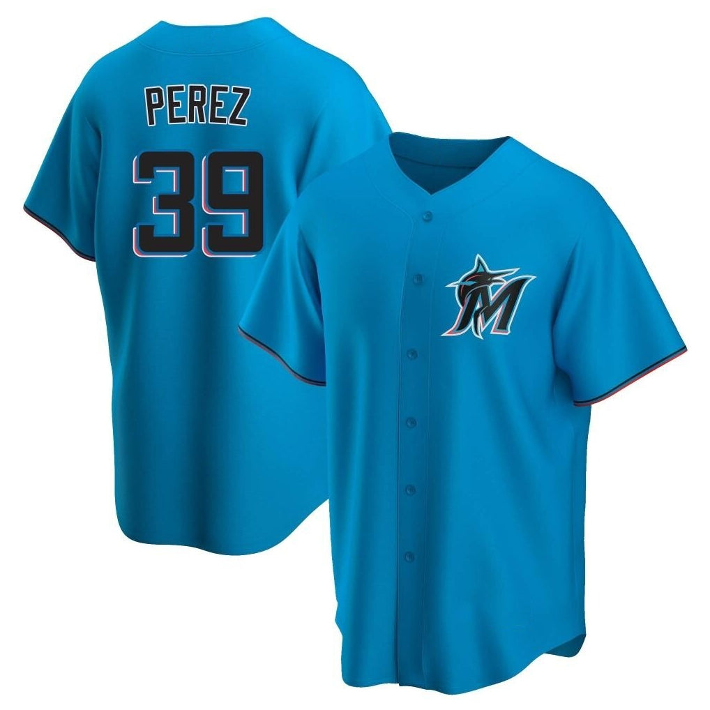 M.Marlins #39 Eury Perez Player Blue Home Game Ddoa Stitched Jerseys