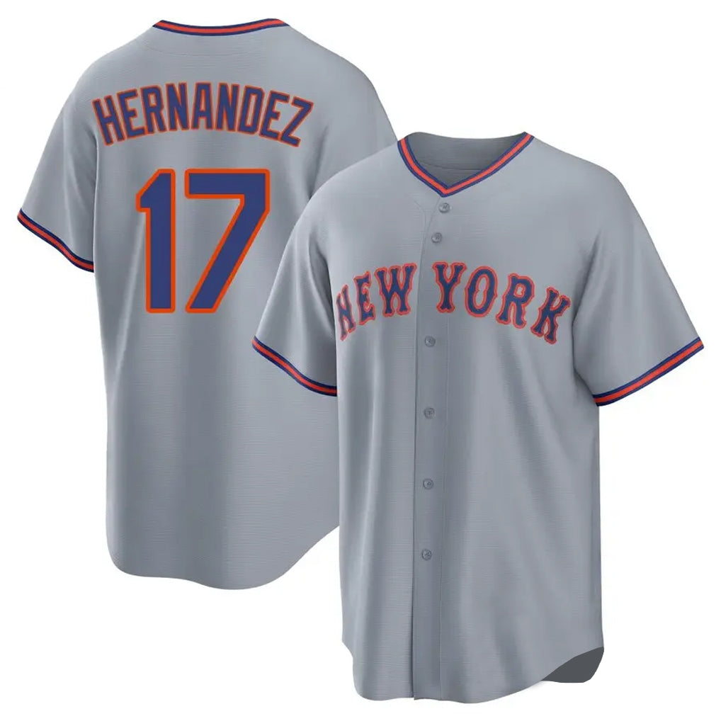 NY.Mets #17 Keith Hernandez Player Gray Road Home Game Ddoa Stitched Jerseys