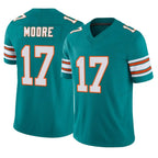 M.Dolphins #17 Trey Moore Player Aqua Limited Alternate Vapor F.U.S.E. Home Game Ddoa Stitched Jerseys