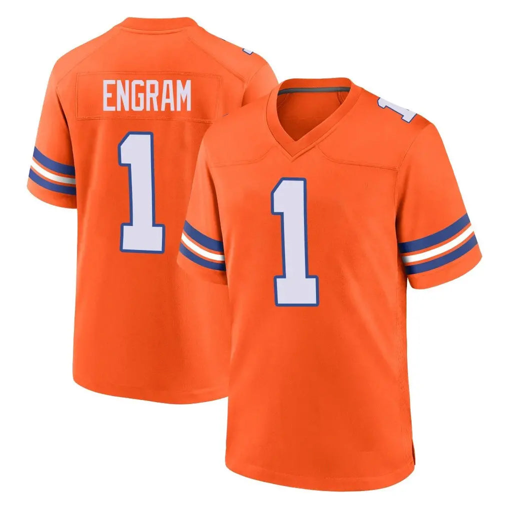 D.Broncos #1 Evan Engram Player Orange Alternate Collection Throwback Game Ddoa Stitched Jerseys