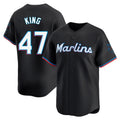 M.Marlins #47 John King Player Black  Home Limited Ddoa Stitched Jerseys