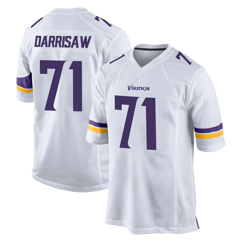 M.Vikings #71 Christian Darrisaw Player White Home Game Ddoa Stitched Jerseys
