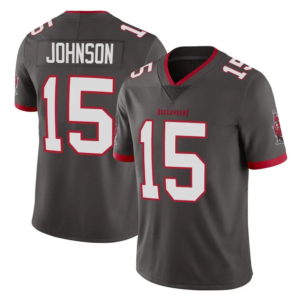 TB.Buccaneers #15 Tez Johnson Player Pewter Limited Alternate Vapor Home Game Ddoa Stitched Jerseys
