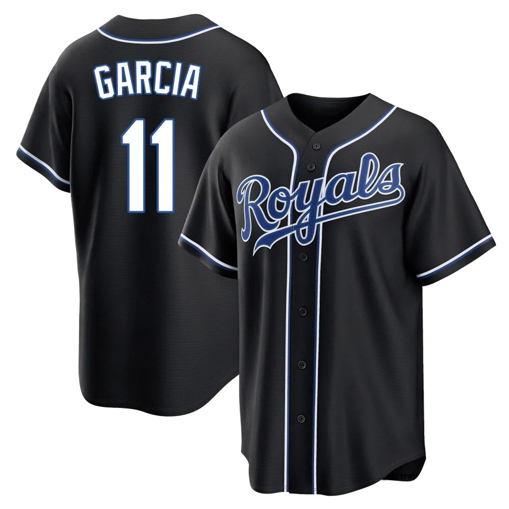 KC.Royals #11 Maikel Garcia Player Black Carbon Fashion Home Game Ddoa Stitched Jerseys