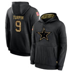 D.Cowboys #9 KaVontae Turpin Player Black Salute to Service Pullover Hoodies Limited Ddoa Stitched Jerseys