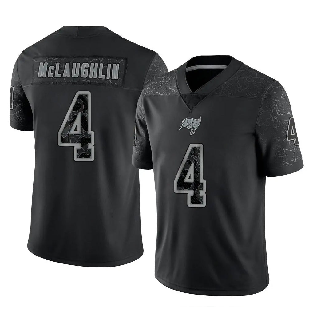 TB.Buccaneers #4 Chase McLaughlin Player Black Reflective Limited Home Game Ddoa Stitched Jerseys