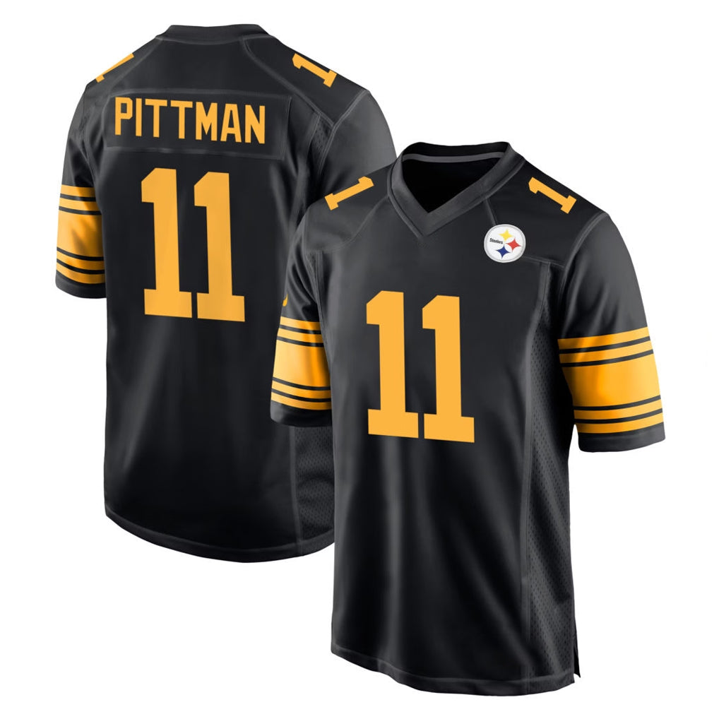 P.Steelers #11 Michael Pittman Jr. Player Black Color Rush Home Game Ddoa Stitched Jerseys