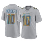 LA.Chargers #10 Justin Herbert Player Gray Atmosphere Fashion Home Game Ddoa Stitched Jerseys