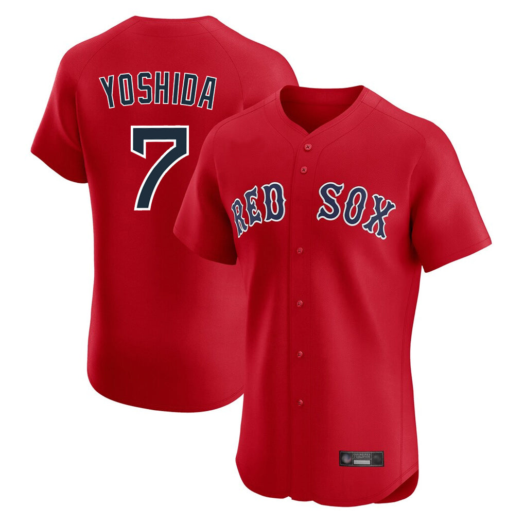 B.Red Sox #7 Masataka Yoshida Player Red Limited Elite Home Game Ddoa Stitched Jerseys