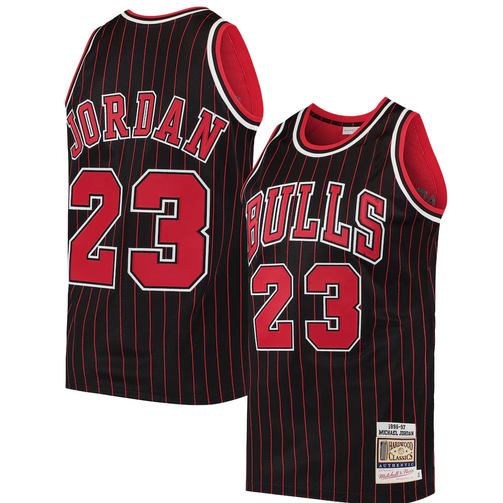 C.Bulls #23 Michael Jordan Player Black Hardwood Classics Authentic Ddoa Stitched jerseys