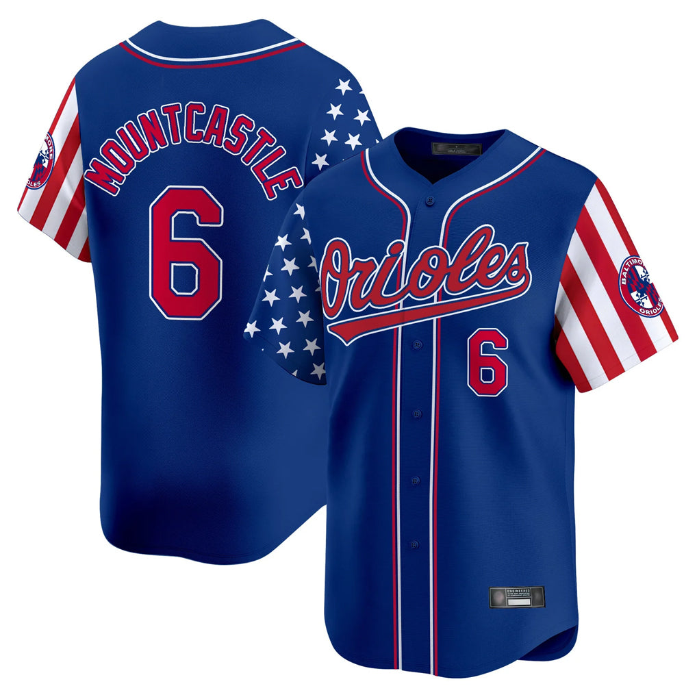 B.Orioles #6 Ryan Mountcastle Player Royal Independence Day Vapor Premier Limited Home Game Ddoa Stitched Jerseys