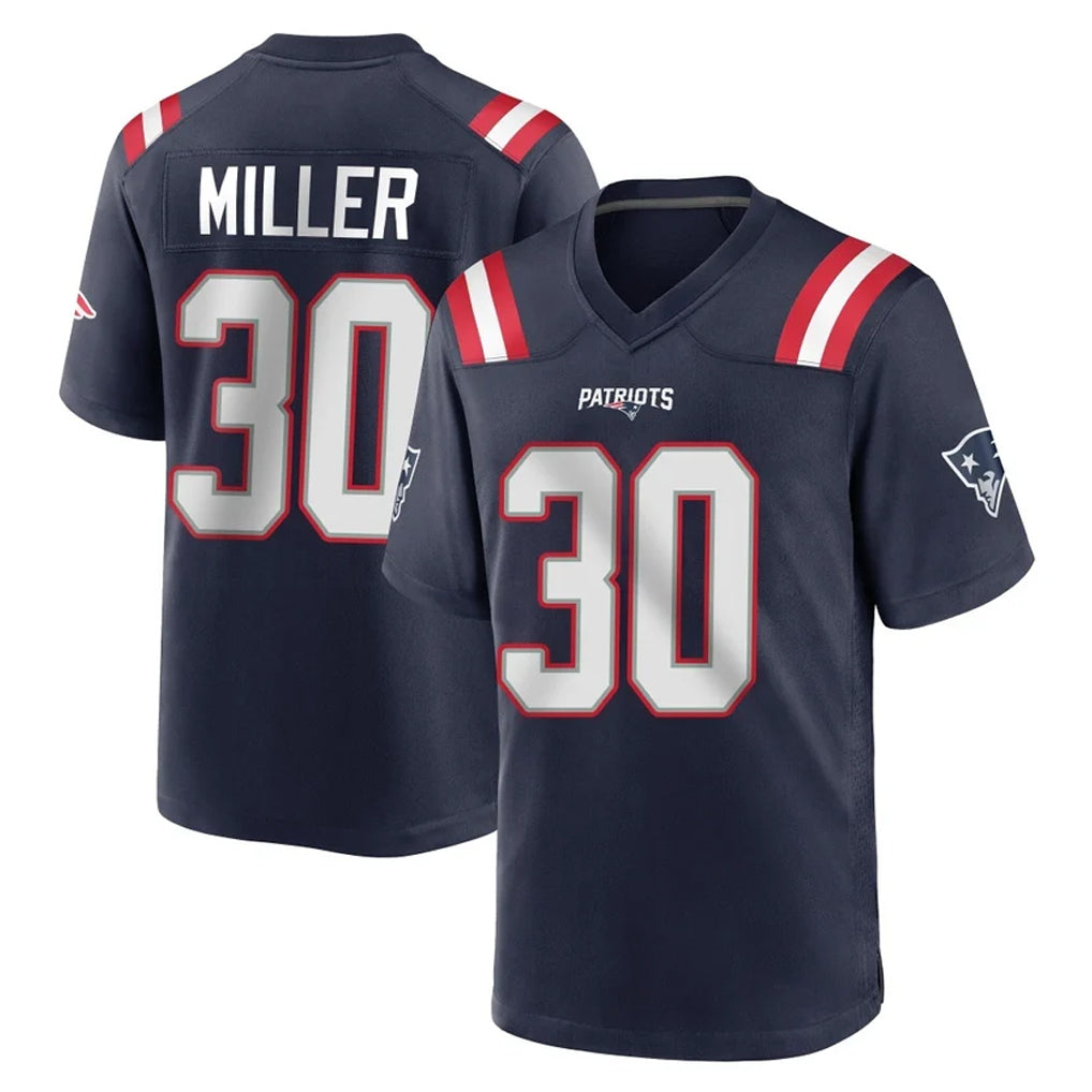 NE.Patriots #30 Jam Miller Player Navy Home Game Ddoa Stitched Jerseys