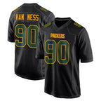 GB.Packers #90 Lukas Van Ness Player Black Fashion Home Game Ddoa Stitched Jerseys