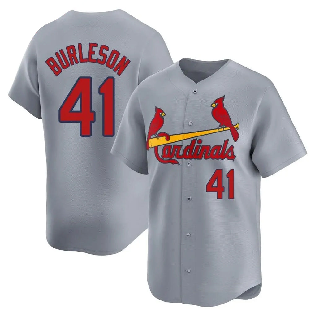 St. Louis Cardinals #41 Alec Burlesona Player Gray Home Limited Ddoa Stitched Jerseys